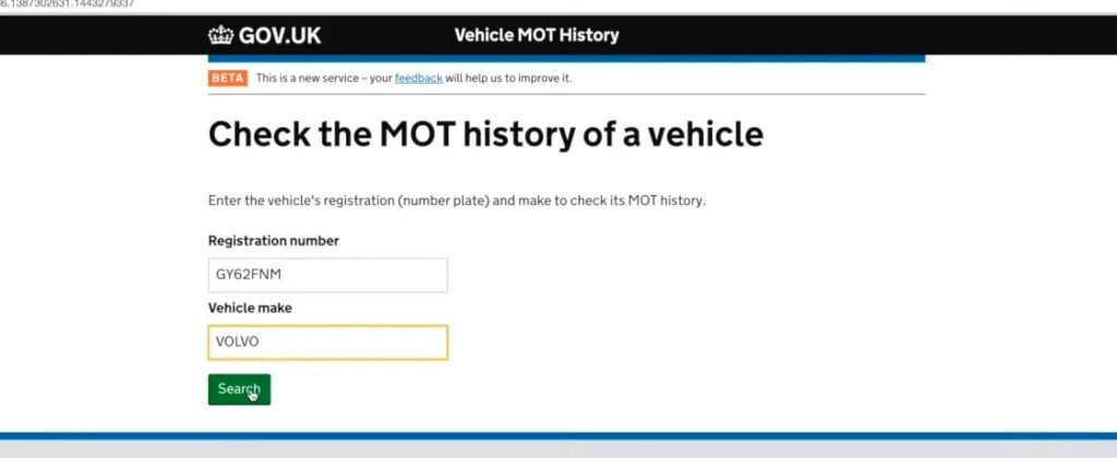 DVLA MOT Check